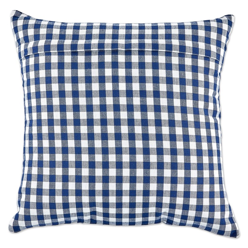 DII Pillow Cover Gingham/Check Kitchen & Home Décor, 18x18, Navy