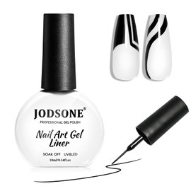 JODSONE 10ml Nail Art Gel Liner Black Gel Nail polish Need U V Lamp Cured with Thin Brush at Home Salon Design Gift for Girls