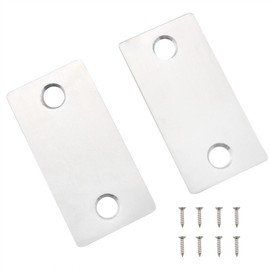CHENJIN 2PCS Door Hole Filler Plate 1-1/8 Inch Door Hole Repair Spacer with Four Screws Repair Broken Holes in Drawers and Cabinets Impact Billet Cover Latch Used to Cover Small Holes