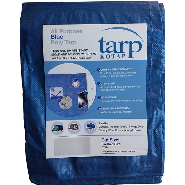 Kotap TRA-1216 Multiple Sizes All Purpose 5-mil Poly Tarp, 12