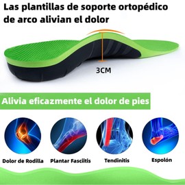 Plantillas para Fascitis Plantar, Plantillas Ortopédicas para Hombre, Plantillas para Zapatos con Apoyo de Arco, Plantillas de Gel para Pie Plano, Plantillas Deportivas Amortiguadoras y Antifatiga, Aliviar el Dolor de Pies y Talones (43-46 Verde)