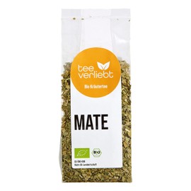 teeverliebt - Bio Mate Tee 90 g I Bio Matetee aus kontrolliert biologischem Anbau I belebend-frische Teemischung I Organic Green Tea Powder 90g