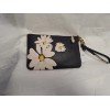 Coach Floral Small Wristlet Black Leather New