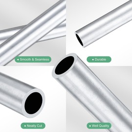 M METERXITY 1-Pack 300mm 6063 Aluminum Round Tube, 15mm ID 20mm OD Seamless Aluminum Tubing for Construction/Machining/DIY Crafting, Metal Straight Pipe [0.59x0.79x11.8IN]