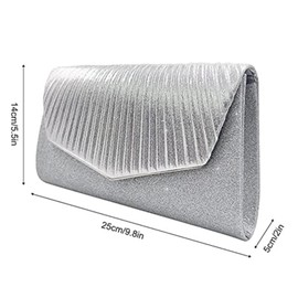 Fioeyr Women's Clutch Bag,Glitter Envelope Clutch Bag With Detachable Chain Strap, Elegant Sequins Evening Clutch for Wedding Bridal Prom Cocktail Party Ladies Evening Bag