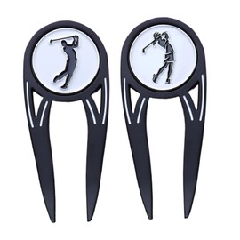 Golf Divot Repair Tool - Metal Magnetic Repair Tool Divot Ball Marker - Turf Fork Putting Alignment Green Divot Tool for Golfer