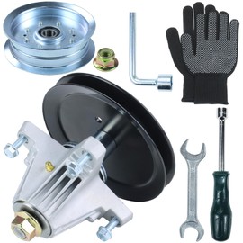 NIDAIFEI Greased 918-06977A Spindle Assembly with 756-05034A Idler Pulley Replaces Cub Cadet 918-06977 618-06977 for Cub Cadet XT1 LT46 Craftsman T225 T2800 Troy Bilt TB2246 Super Bronco Xp 46 Decks