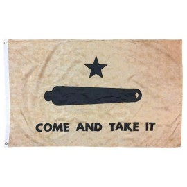 RFCO Vintage EMBROIDERED Antiqued Sewn 210D Nylon 3x5 Gonzales Come and Take It Flag