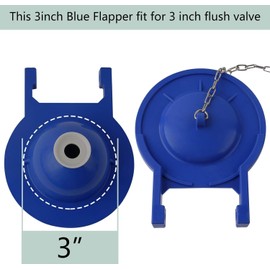 Toilet Flapper Compatible with TOTO Flapper Model THU140S, Replaces 3-Inch Flappers Long Lasting Rubber Seal Water Conserve- Including Stainless Steel Chain and Hook, Easy to Install (Pack of 1, Blue)