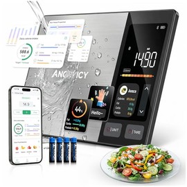 Smart Food Scale with Nutritional Calculator, Free APP with 24 Nutrients Tracking, Calorie, Macro, Premium Stainless Steel Digital Food Scale for Meal