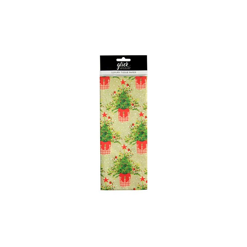 Tree PS Fir Tree Christmas Tree Red Gingham Printed Tissue