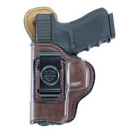 Maxx Carry Inside The Waistband Leather Holster for H&K P30L. IWB Holster with Clip Conceal Carry. Brown Left Hand.