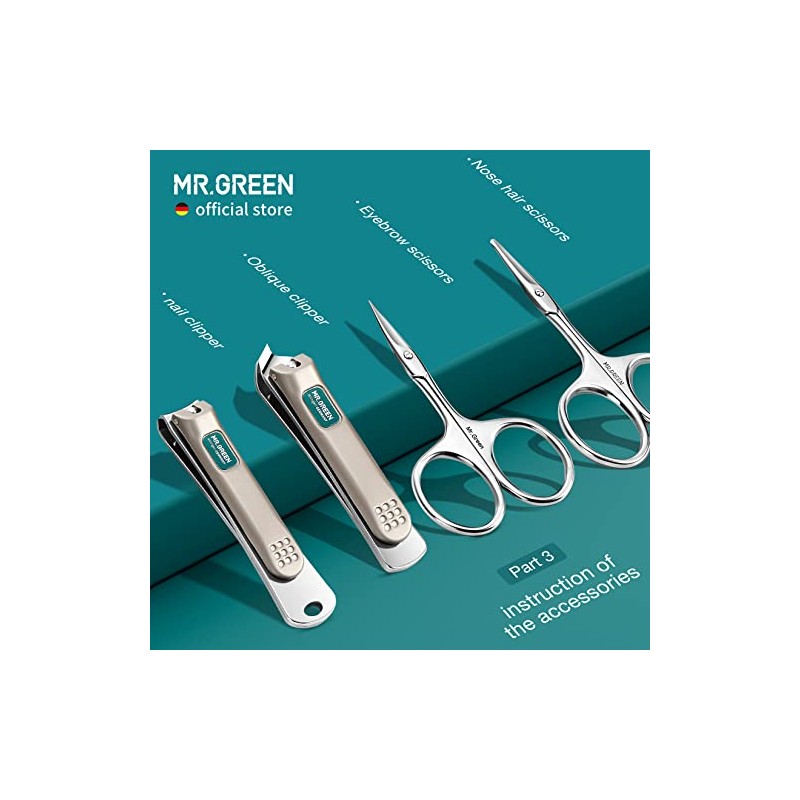 MR.GREEN Juego de manicura 12 en 1, kit de herramientas