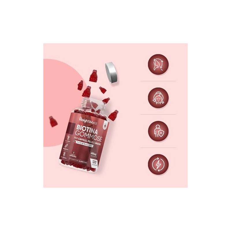 Biotin Gummies - 120 Chewable B7 Vitamin Gummies - with