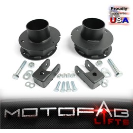 MotoFabLifts 2.5 Inch Leveling Kit for Ram 2500 (14-24) Fits Ram 3500 (13-24) 4WD Includes Shock Extenders Made in the USA 2.5'' Raise Heavy Duty Spring Strut Spacers with Shock Relocation Brackets