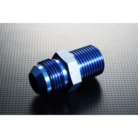 Autobahn88 Aluminum Anodized Brake Line Fitting - AN Male Flare to Metric, Straight, AN4 to M10 x 1.5 (Blue)