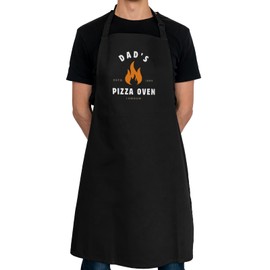 Stickerscape Pizza Apron | Pizza Flame Adults Apron for Men (Black) | Gifts for Fathers Day, Birthday or Christmas | Pizza Accessories for Dad