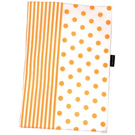 CAMEL PALMS 100% Cotton Futon Cover, Single Size, For 100x200cm Futon (105x205cm), Polka Dot & Stripe, Orange
