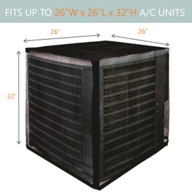 MODERN WAVE Central Air Conditioner Cover for Outside Units 26 x 26 x 32 inches - Full Universal Outdoor AC Cover Defender (Mesh, 26" x 26" x 32")