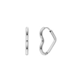 XENOX® Heart Maxi Hoop Earrings - Women's Earrings Made of High-Quality Stainless Steel, 100% Waterproof, Stainless Steel, No Gemstone