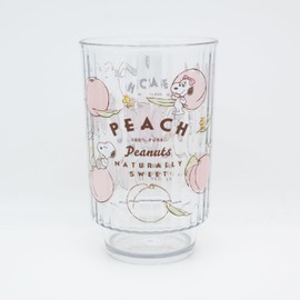 OSK Snoopy C-11 Plastic Cups, Pink, Snoopy Peanuts Fruits, Plastic Cup, Clear, Dishwasher Safe, Dryer Safe