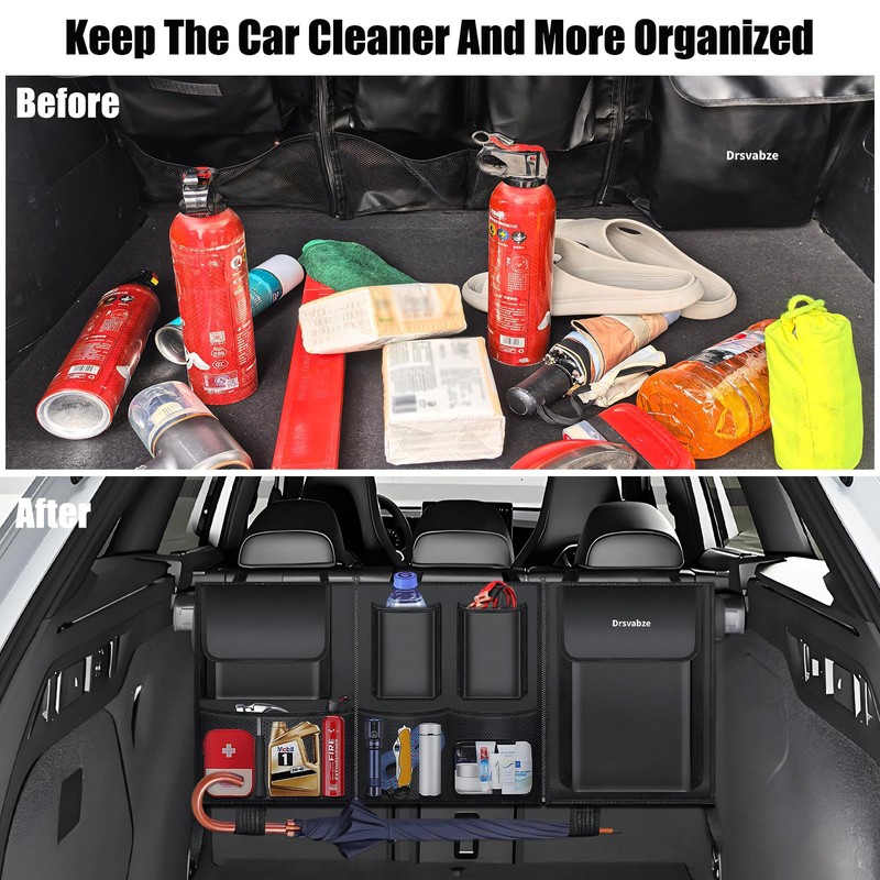 Trunk Organizer for SUV – Zippered 3-Section Design, Modular Storage