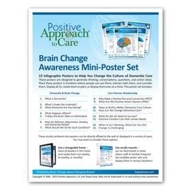 Teepa Snow Dementia Brain Change Awareness Mini-Poster Set for Professional Caregivers and Staff in Senior Care Homes - 1 Set