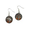 Patina Tree of Life earrings on a penny, on sterling