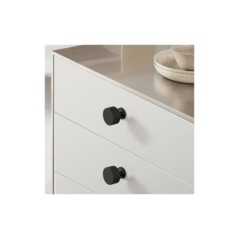 10 Pack Matte Black Cabinet Knobs for Kitchen Cabinets and