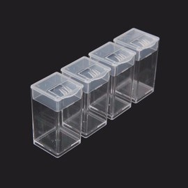 12Pcs Acrylic Small Square Bottles Diamond Embroidery Storage Box Clear Empty Bottles Bead Containers Holder for Beads Sequins Rhinestones Diamond-Paint Accessories Storage DIY Craft Supplies
