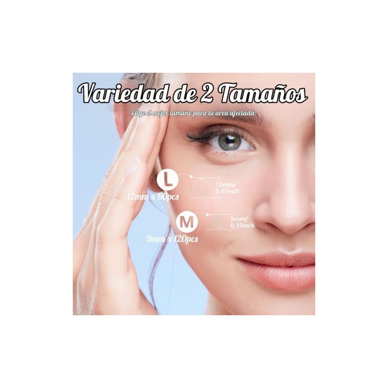 GeeRic Parches para Acné Invisibles, 180 Unidades, Hidrocoloide