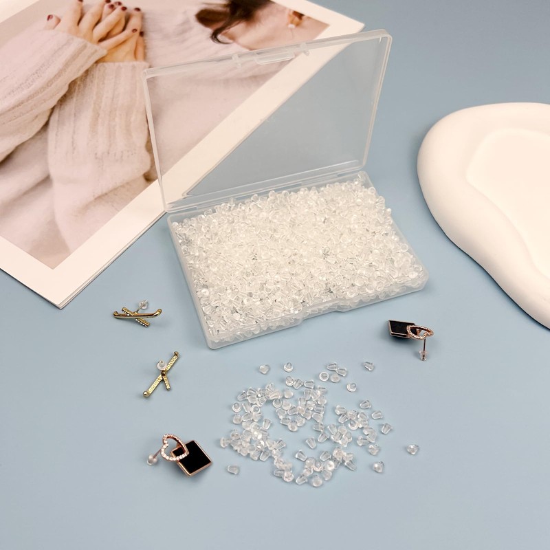 2000pcs Silicone Earring Backs for Fish Hook Studs and Hoops