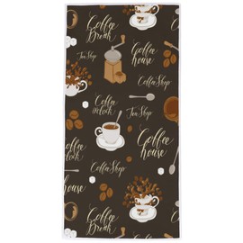 Vhcawsu Coffee Beans Hand Towel Theme Towels Soft Bathroom Hair Drying Towels Highly Absorbent Bath Towel for Spa Gym Sport 16" X 30"