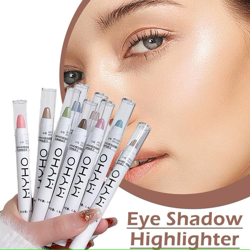 Korean Cosmetics Eyeshadow and Highlighter 2 in 1 Multifunctional Easy