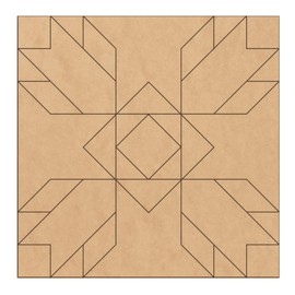 Floral Unfinished Barn Quilt Square Wooden Sign for DIY Painting | Country Decor Canvas Quilts Blocks for Crafts, Wall Art, and Rustic Home Decorations | 12 Inch Laser-Scored Wood Craft Panel (12 inches, Tulip)