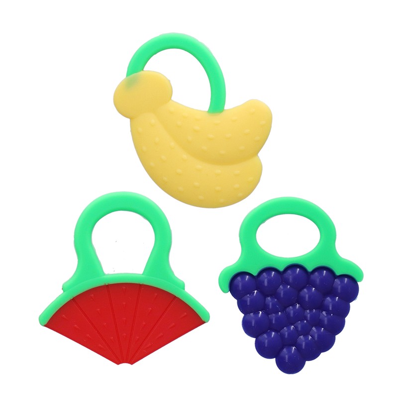 3Pcs Baby Teething Toys Lovely Fruit Shape Teeth Discomfort Relief