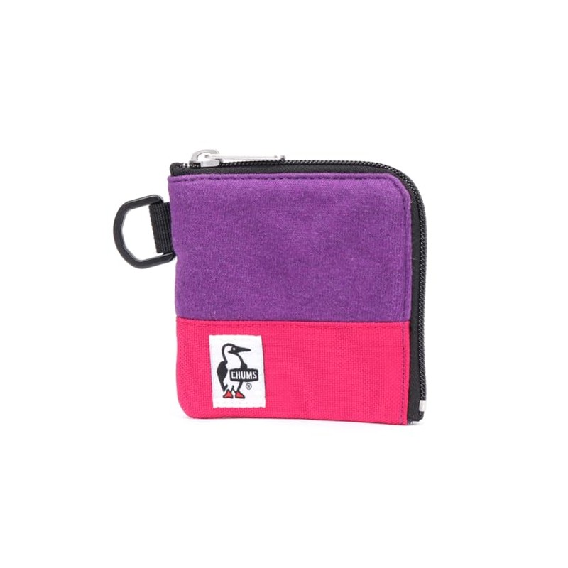 Chums Square Coin Case Sweat Nylon Picnic Travel Wallet, H-Violet/Pink