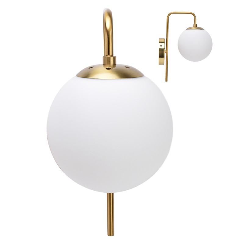 Nordic Modern E27 Glass Ball LED Wall Light Frosted Texture