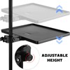 Universal Microphone Stand Tray, Adjustable Mic Stand Clamp-On Utility Shelf