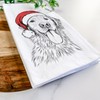 Inkopious Santa Golden Retriever Tea Towel, Dishcloth, Dinner Napkin, Flour
