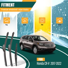 KVQ Windshield Wiper Blades Replacement for Honda CRV CR-V 2017 2018 2019 2020 2021 2022 Original Factory Quality Front Rear Wiper Blade Set - 26" 17" 12" (Set of 3)