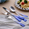 MDEALY 20-Piece White and Blue Silverware Set for 4, 18/0