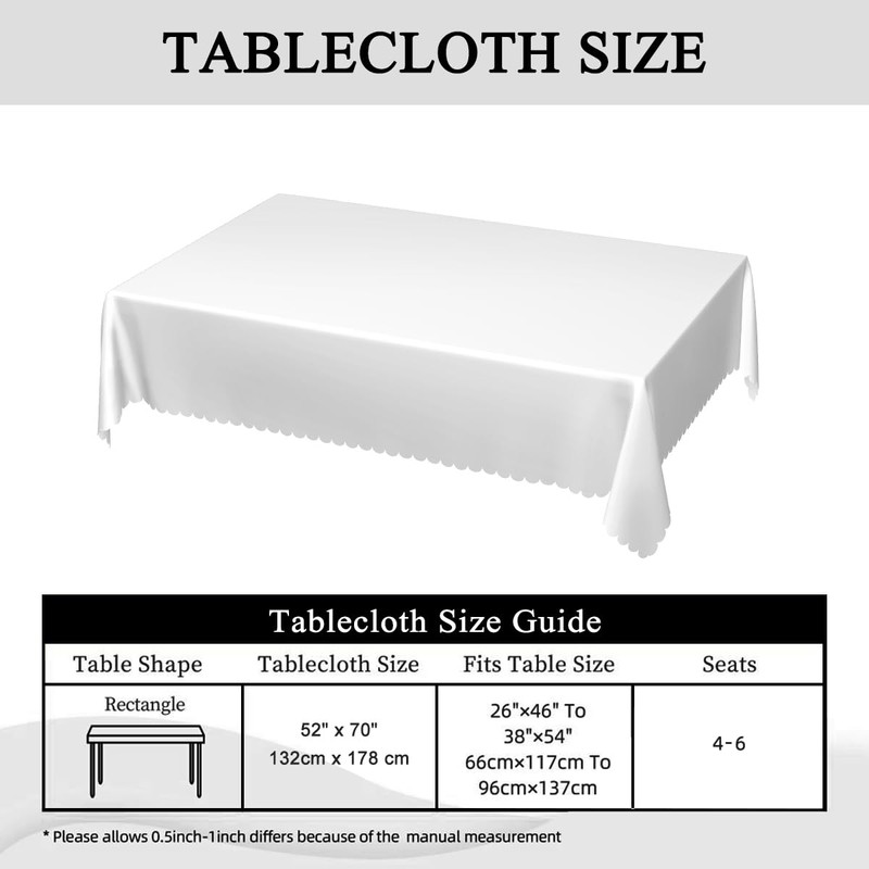 Walmsco Tablecloth White Floral Retro Painting Decor For Dining Room