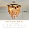 5-Light Semi Flush Mount Ceiling Light Fixture Rustic Wood Chandelier