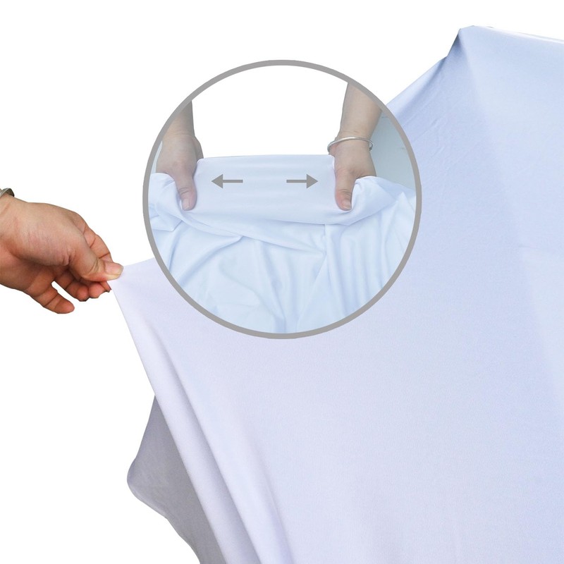 Yoquare 1 Pack Thick White 5FT Streych Spandex Table Cover