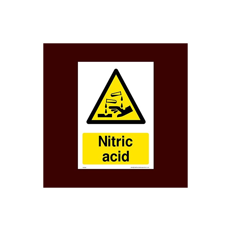 Nitric Acid Plastic Sign with 4 Pre-Drilled Holes (WCD68) -