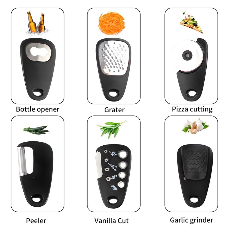 Wjelet 6 Pcs Portable Kitchen Gadget, with 2 Pieces Carabiner,