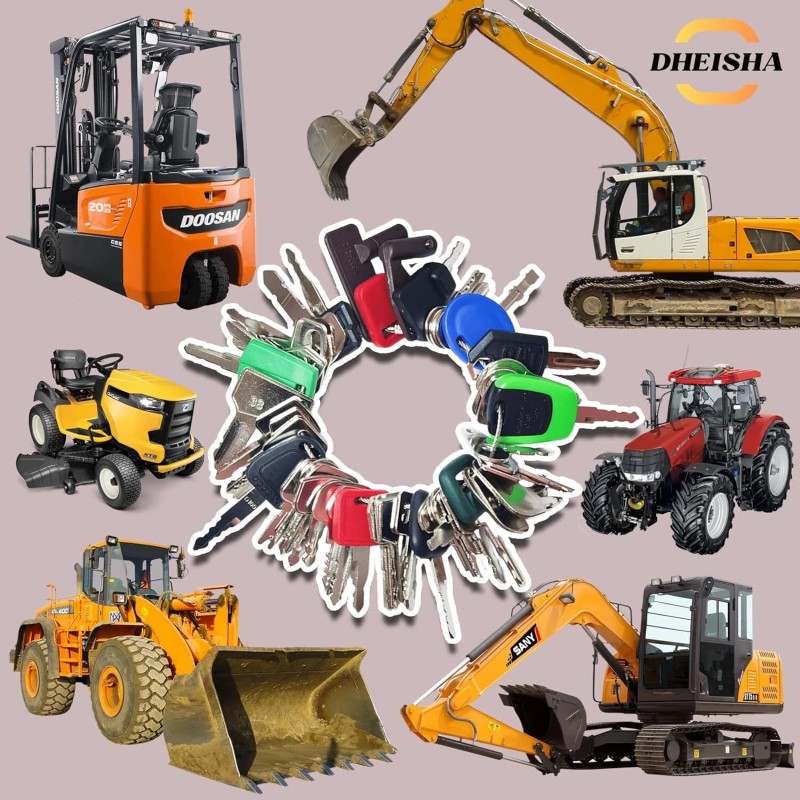 MOUNTPARTS 50 Heavy Equipment Keys Set Kubota JCB Cat Yanmar