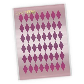 CraftStar Small Jester Harlequin Pattern Stencil - Reusable Craft/Airbrush Seamless Pattern Stencil