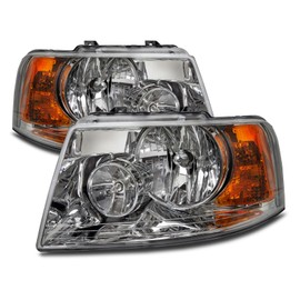 HEADLIGHTSDEPOT Chrome Housing Halogen Left and Right Headlights Pair Compatible with Monaco Knight 2011